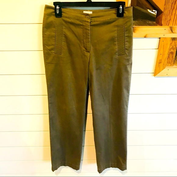 Chico’s ankle crop career pants olive green - Picture 1 of 4